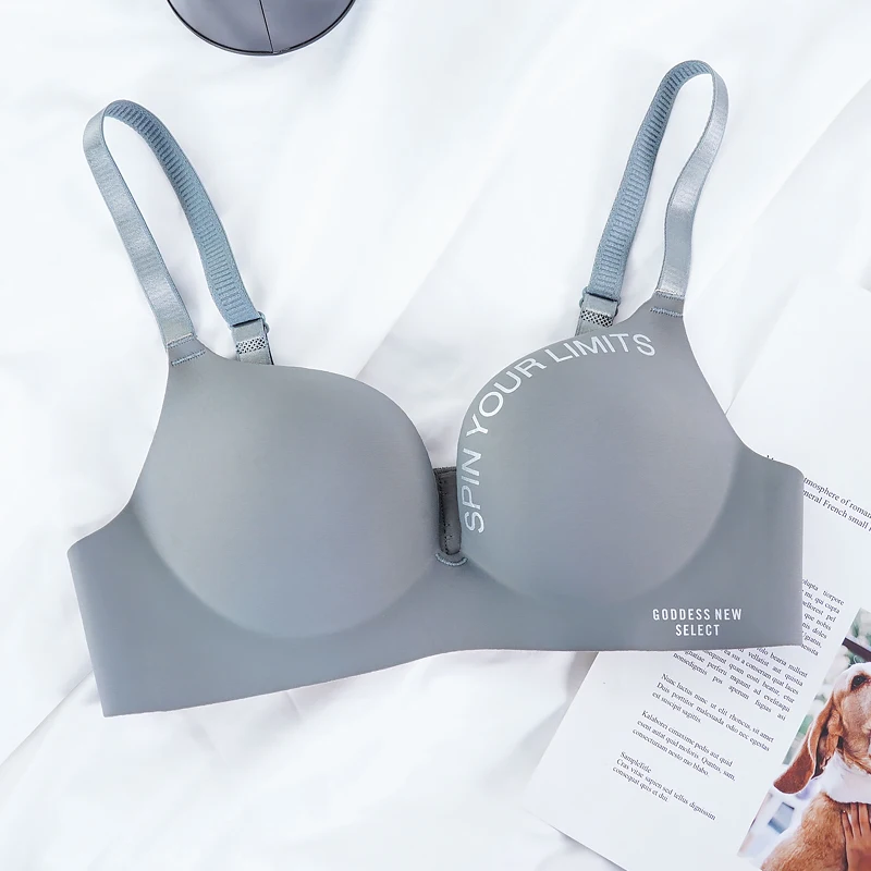 Frauen Nahtlose Bh Sexy Push-Up Bralette Unterwäsche Drahtlose Weibliche Dessous Mode Brief Muster Bhs Drei Viertel (3/4 Tasse)
