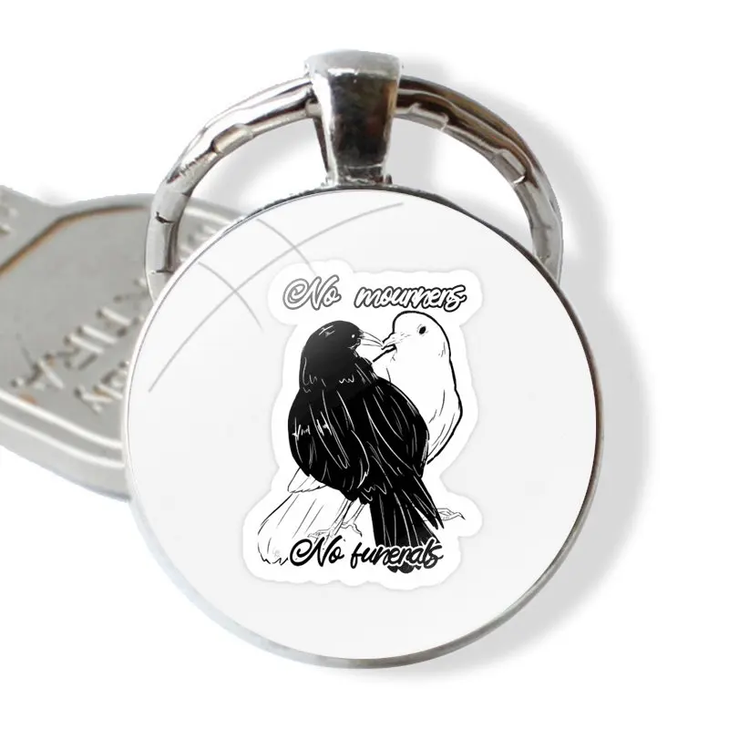 No Mourners No Funerals Keychain Handmade Glass Cabochon Key Ring Holder Pendant Key Chains