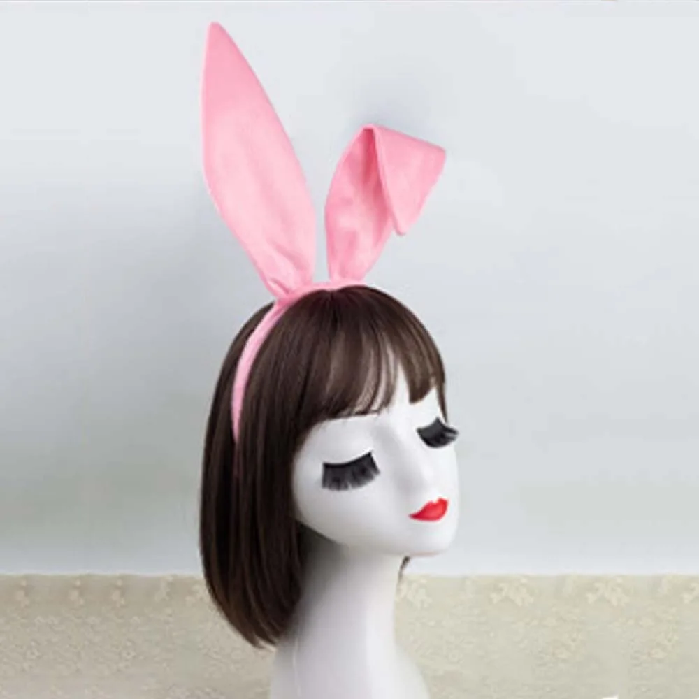 Cloth Easter Day Hair Hoop Cute Wire Rabbit Ear Headband Bunny Hairband Fluorescence Color Festival Hair Accessories Friends