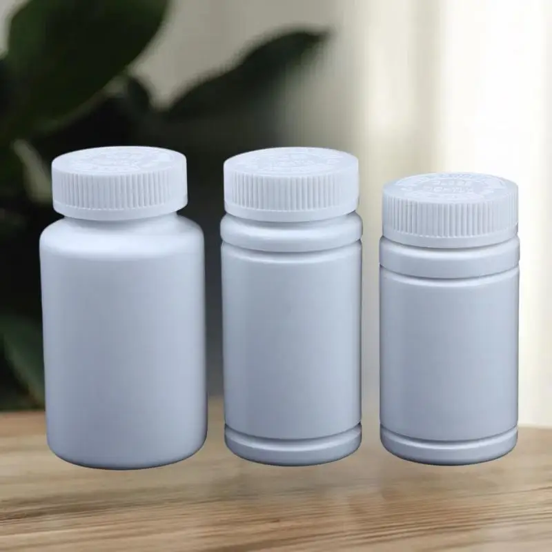 10Pcs HDPE Empty Plastic Pill Bottles 20-225ml Tablet Capsule Powder Sealed Vial Portable Medicine Storage Container