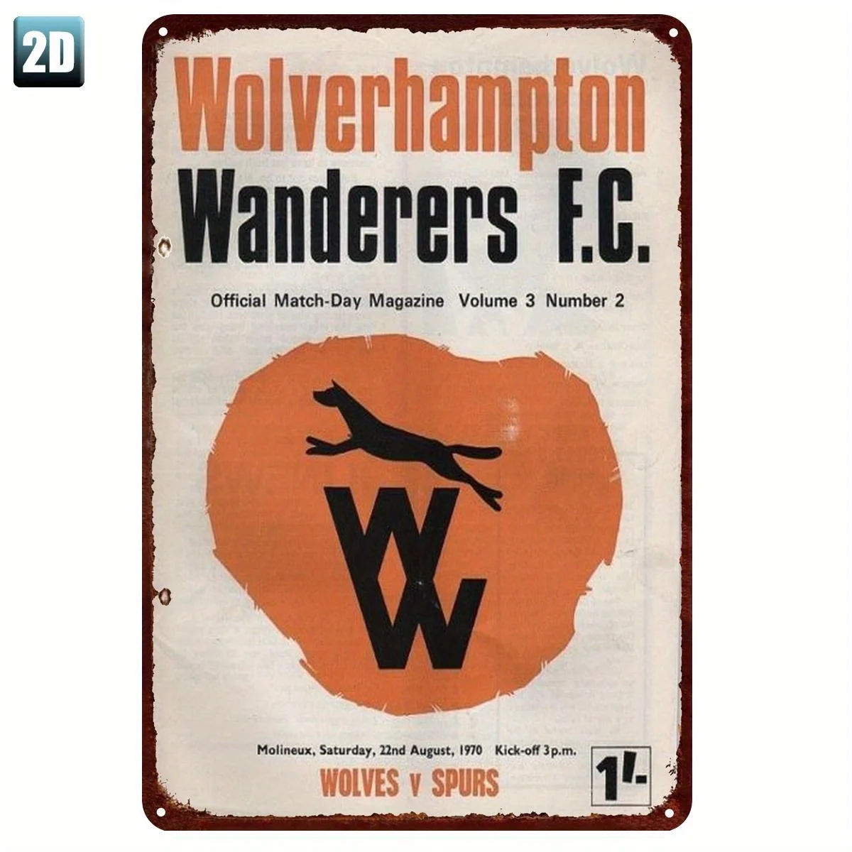 1 قطعة Panneau en metal خمر ولفيرهامبتون واندررز F.C. - ديكور جدارية ريترو ل لا ميزون، لو بار، لو كافيه، لو جا #1