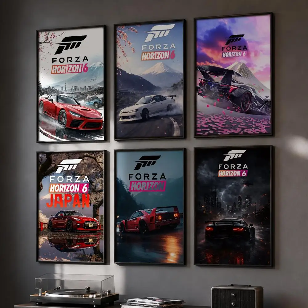 6Forza H-HorizonS Game Poster HD Home Wall Stickers House Hallway Living Room Bedroom Bar Office Decor Art Prints