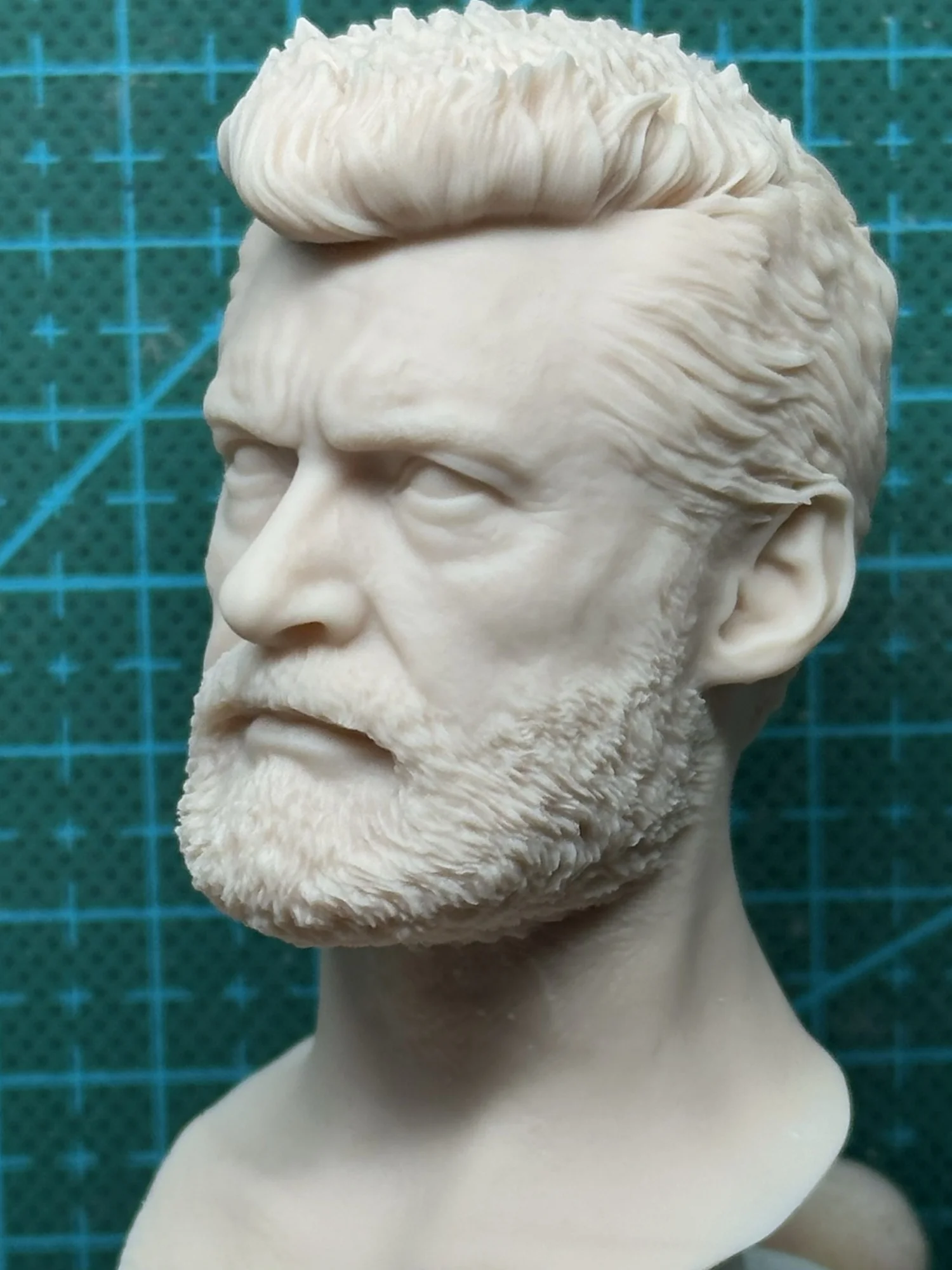 1/6 Unpainted Old Wolf Man Uncle Logan Head Carving Model Toys Fit 12inches Action Figure - view 4