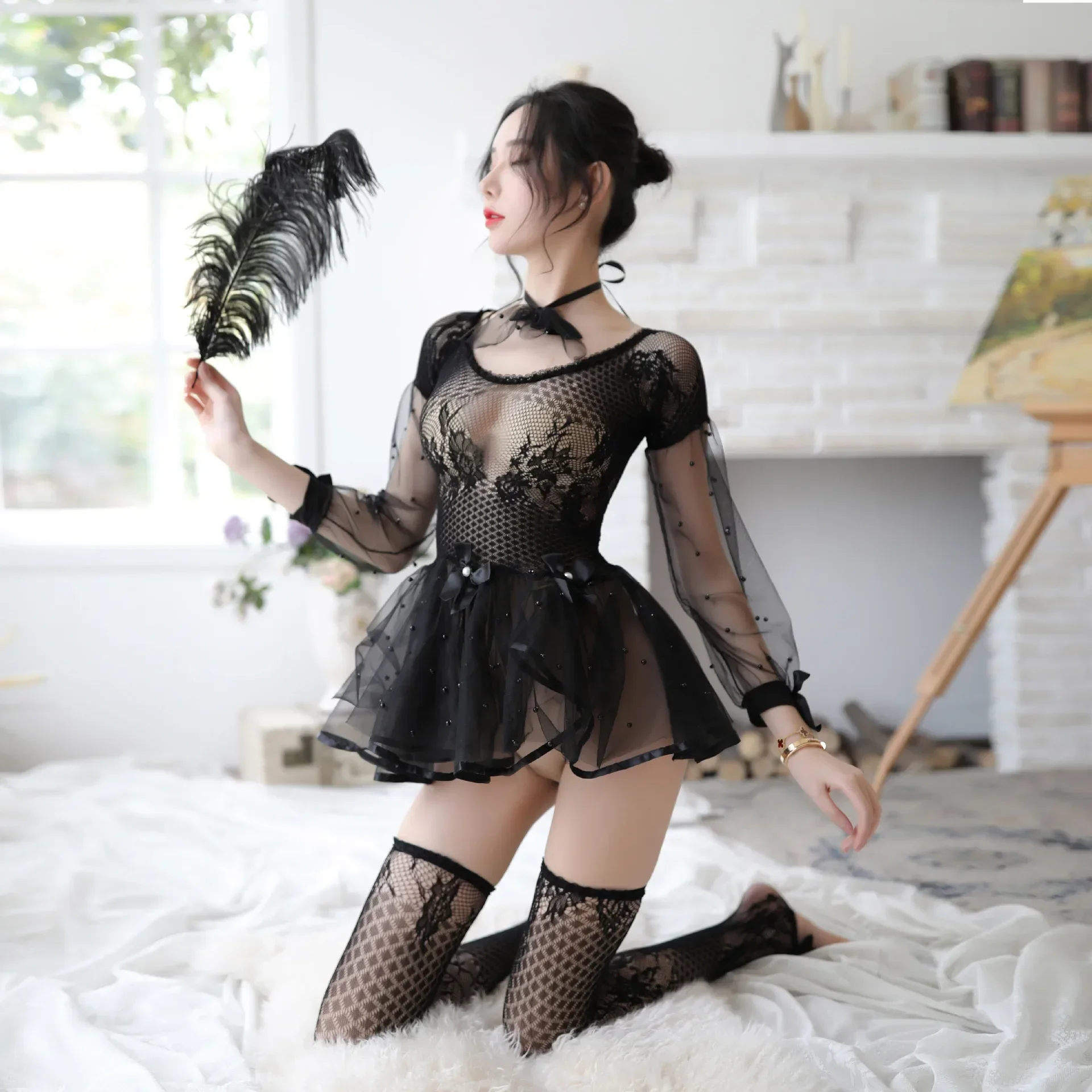 Erotic Lingerie Women Sexy Dress Lace See Through Tutu Skirt Hot Erotic Nightdress Sexy Babydoll Erotic Exotic Nightdress