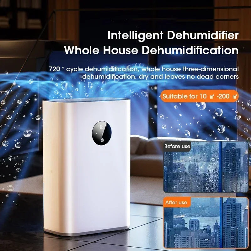 

Smart Dehumidifier 2.5L Large Capacity Timed Moisture Absorption Drying Eliminate Dampness Mold Moisture for Bedroom Office