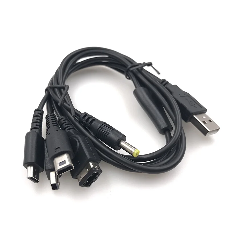 5 في 1 كابل شحن USB لنينتندو جديد 3DS Xl DS Lite Ndsi Ll Wii U كابل الشاحن لنينتندو GBA SP لسوني PSP 1000/2000