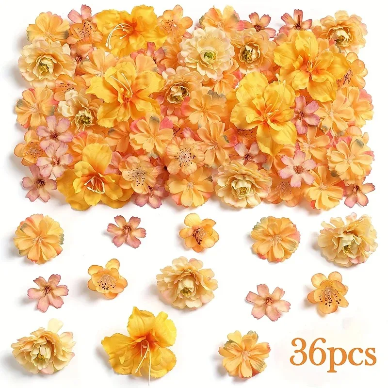 36 Teile/beutel Seidenblumenköpfe Gefälschte Rose Gänseblümchen für Heimdekoration Hochzeit Dekor Girlande Liefert Künstliche Handwerk Blumenkranz – Detail 7