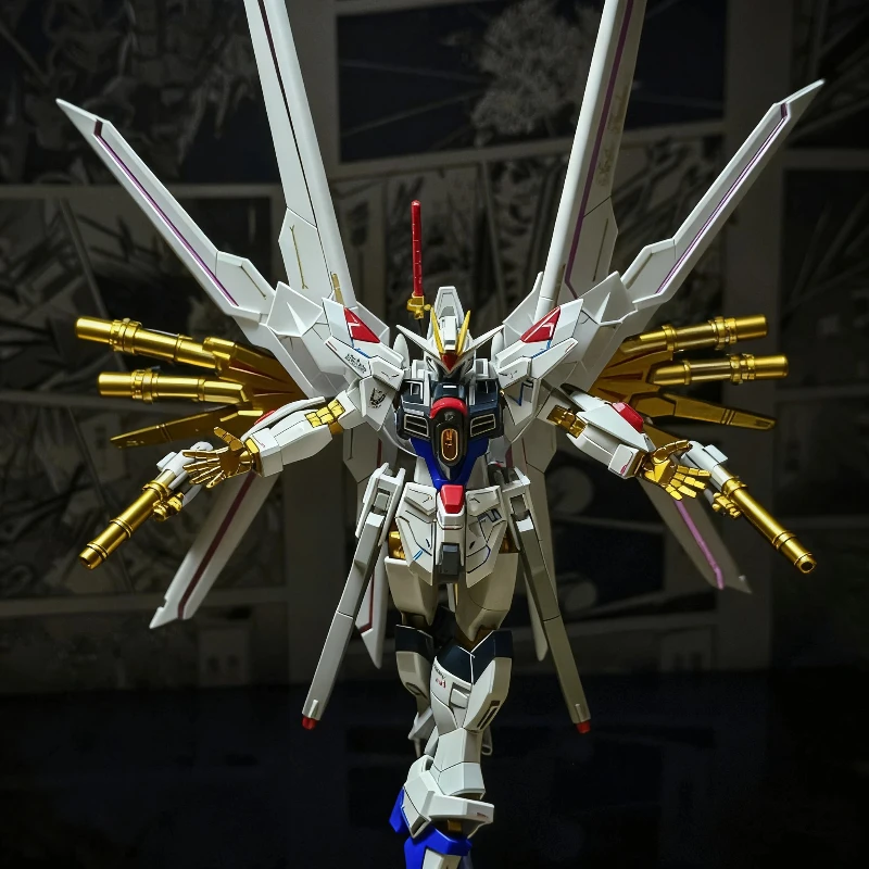 HG SEED 1/144 Mighty Strike Freedom Assembly Model Kit Action Figure Anime Mecha Toy Display Figurine Desk Deco Collectible Gift