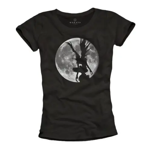 Ryuk T-Shirt Damen Cosplay Death Moon Manga Comic Gamer Note Black Edition Figur