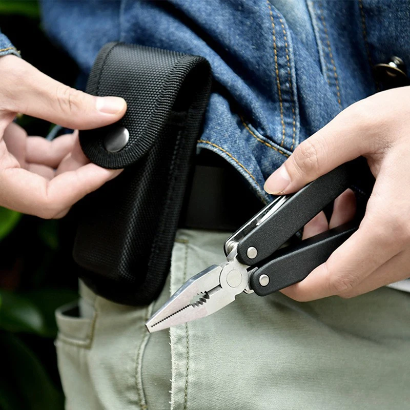 

Oxford Nylon Belt Loop Pocket Outdoor Folding Knife Holster EDC Pliers Case Sheath Carry Storage Flashlight Holder Waist Pack