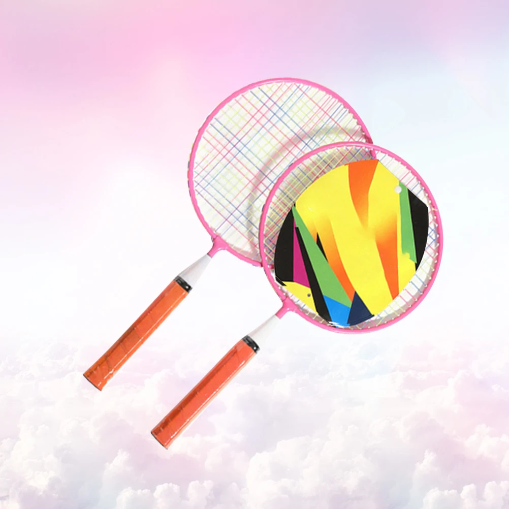 

1 set 1 Set Badminton Racket With Balls Durable Aluminum Alloy Nylon Lightweight Portable Outdoor Play Set Pink Racket 3