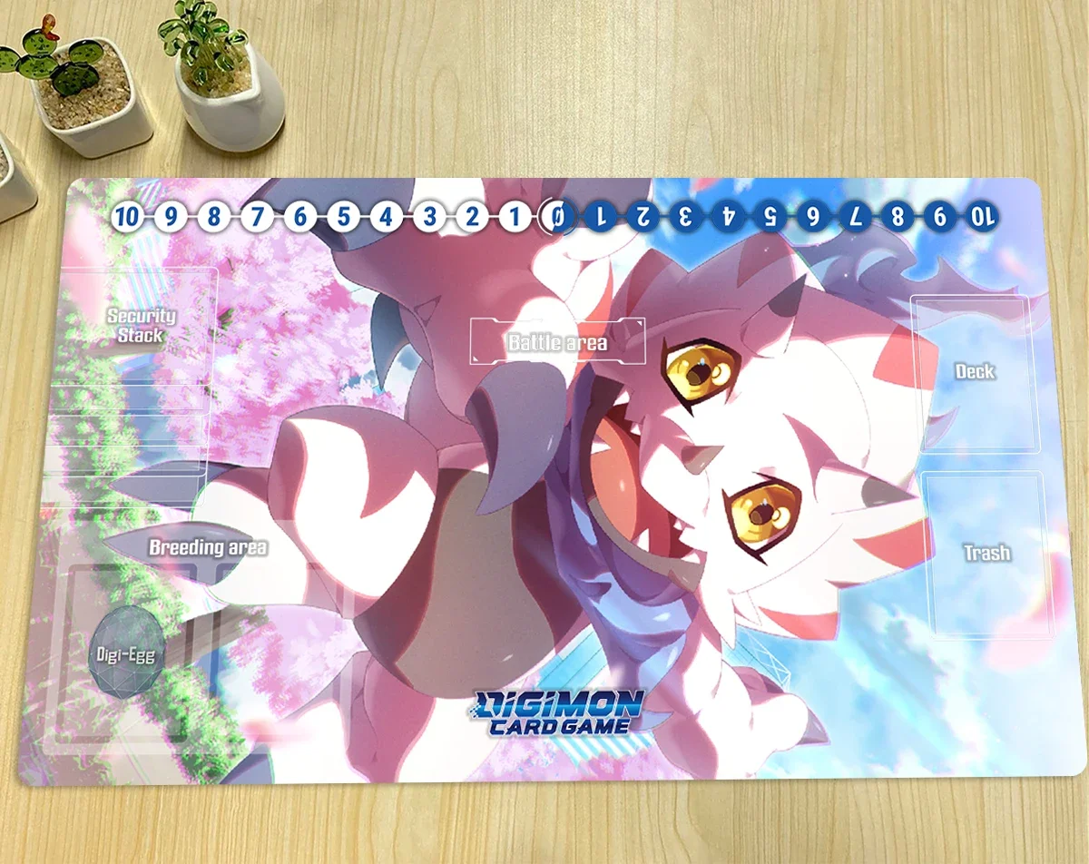 Digimon Playmat Gammamon DTCG CCG Коврик для настольной игры Коллекционный коврик для карточных игр Игровой коврик Противоскользящий резиновый коврик для мыши Бесплатная сумка