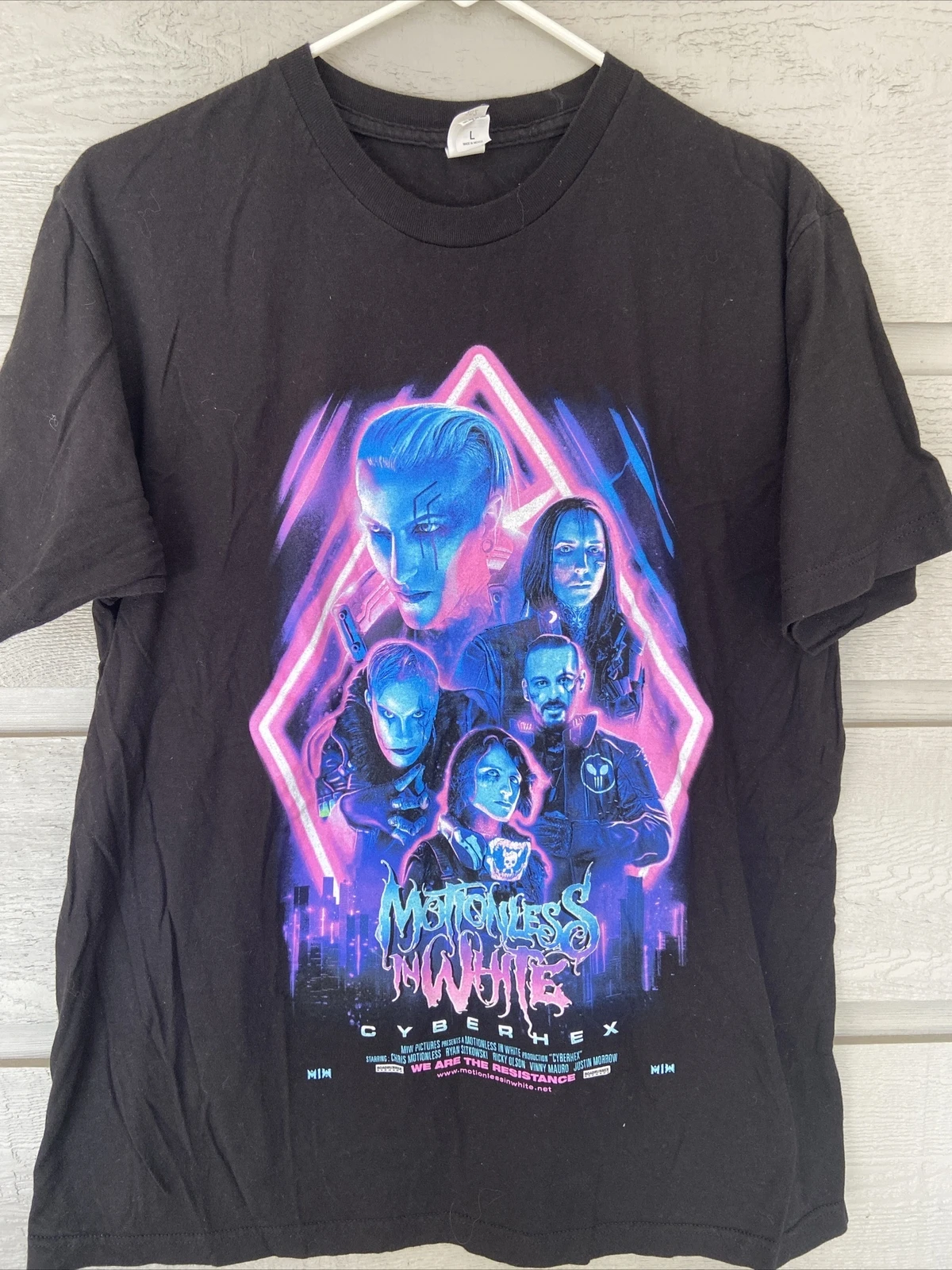 

Motionless in White - хлопковая черная футболка большого размера Cyberhex с короткими рукавами