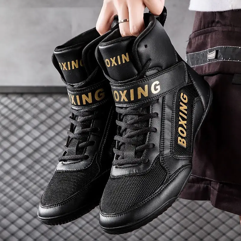 Sapatos de boxe esportes treinamento de combate sapatos de luta para homens e mulheres profissional antiderrapante anti-odor respirável botas de combate