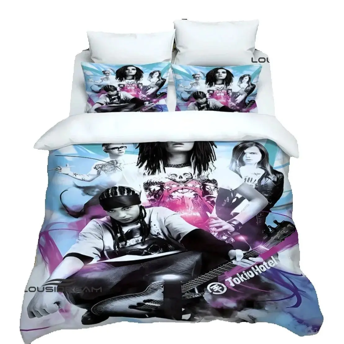 Tokio Hotel band printed Bedding Set,Rock band Duvet Cover Set HD Comforter Cover for Kids Bedding Sets Bedclothes Bedroom Decor