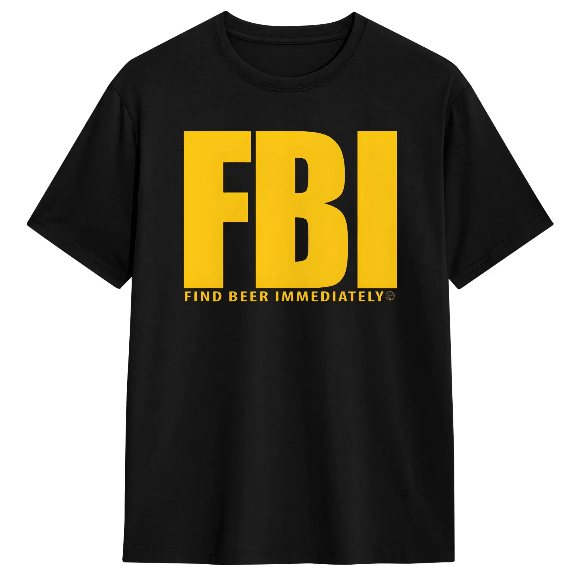 Men's T-Shirts FBI Find Beer Immediately Funny Slogan Amazing 100% Cotton Tees Short Sleeve  T Shirts Round Collar Tops Summer