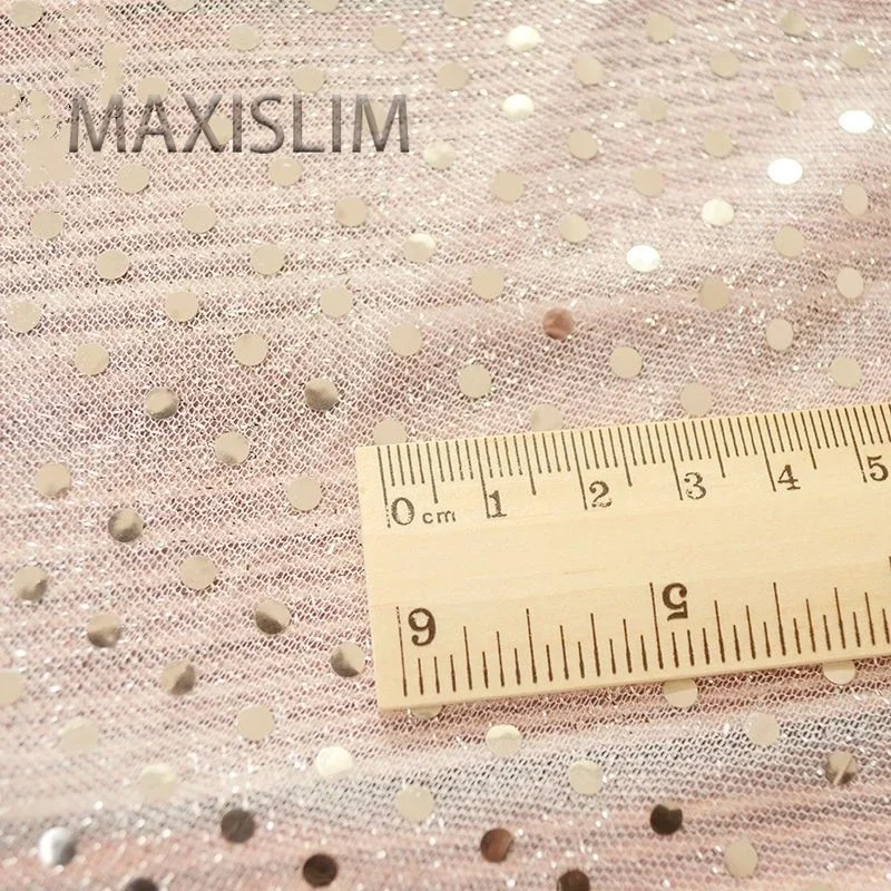 New 3mm Mesh Sequin Fabric Sequin Pasting Process 19 Colors Glitter Fabric Wedding Dress Production Table Cloth Background Wall