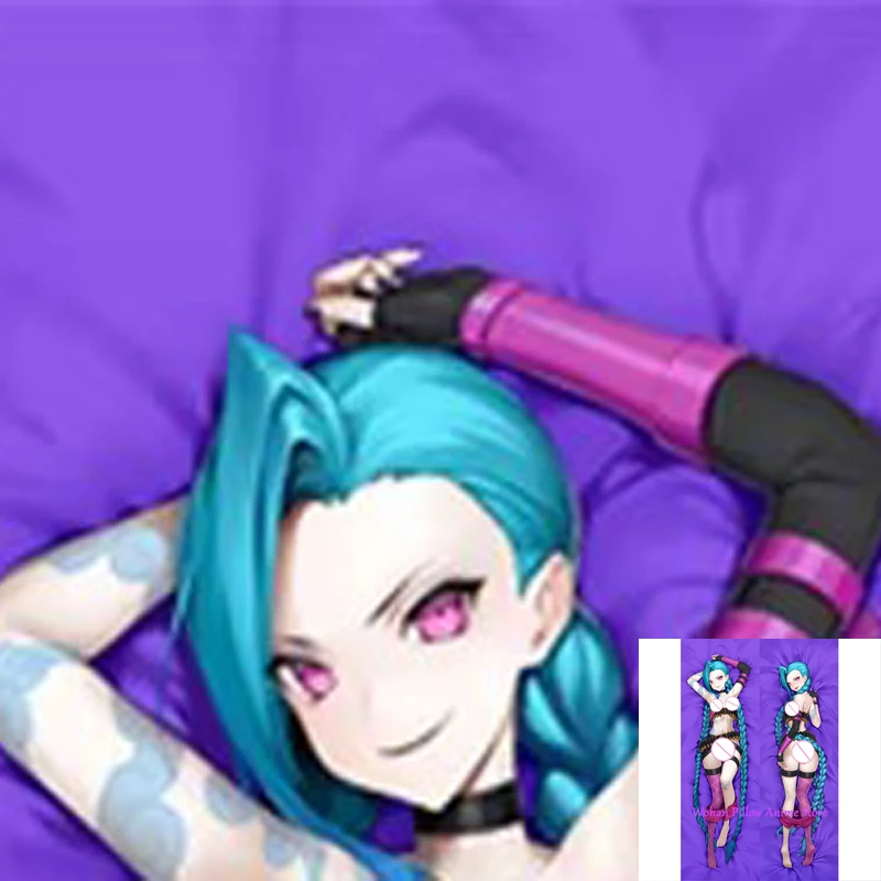 

Dakimakura Anime Pillow Cover Jinx Double Sided Print Life-size Halloween Christmas Decoration
