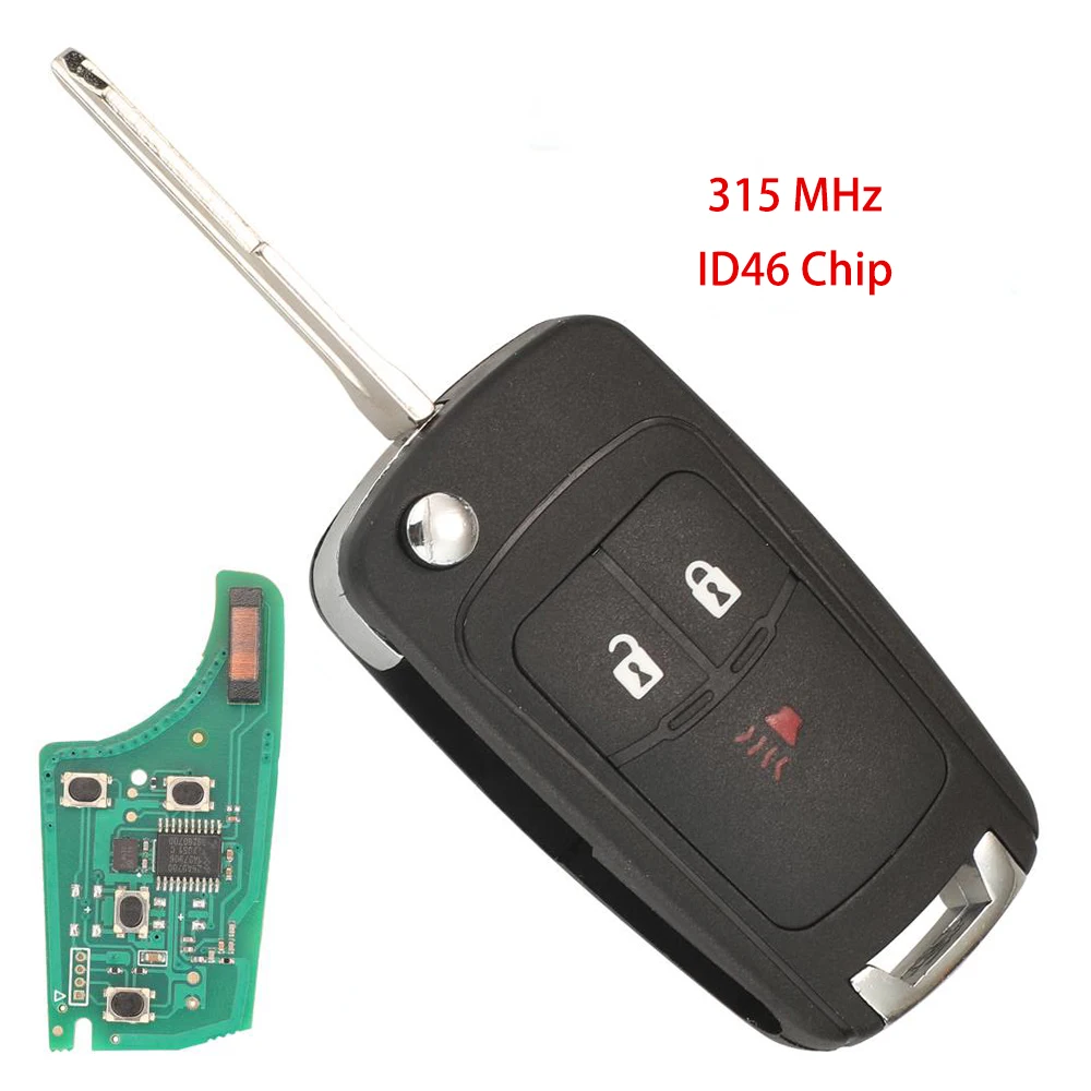 Jingyuqin New 3 Buttons Remote Car Key Fob 315MHz ID46 Chip For Chevrolet Spark Cruze 2013 2014 2015 2016
