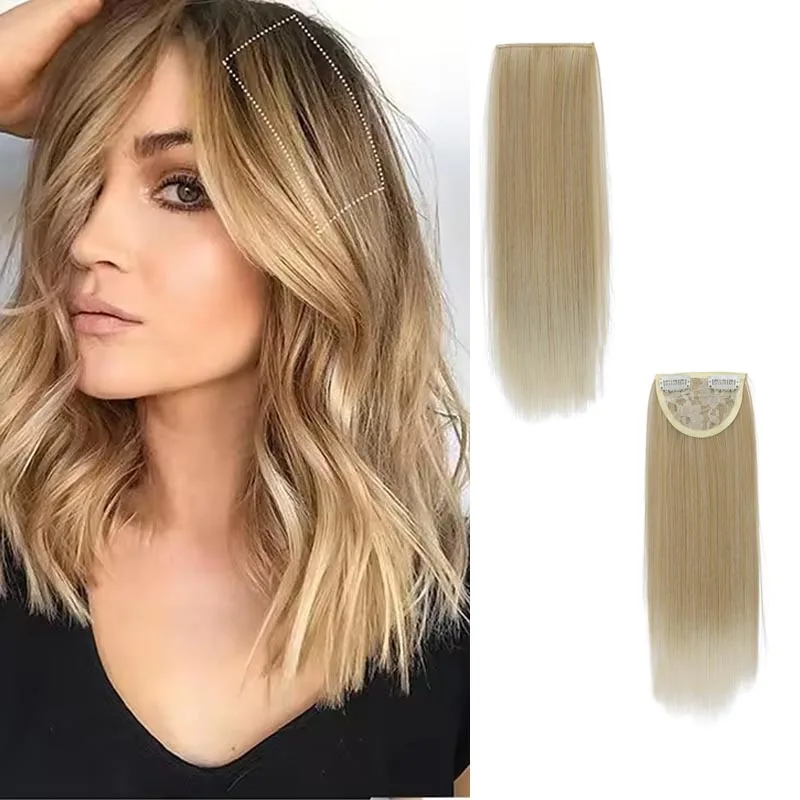 

30cm Long Synthetic Hair Pads Invisible Seamless Clip In Hair Extension Increase Hair Top Side Cover Hairpiece Hair Piece