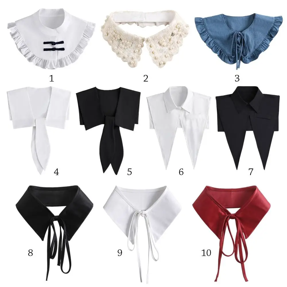 New Lapel Fake Collar Vintage Detachable Shirt Collar for Women Blouse Sweater False Collar Lapel Top Neckwear Ties