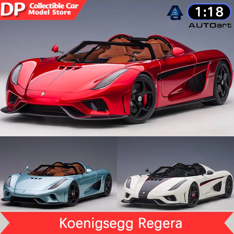 AUTOart 1:18 Koenigsegg Regera (Apple Red/Arctic White/Horizon Blue) Alloy Car Model Collectible Car Model Metal Diecast Vehicle