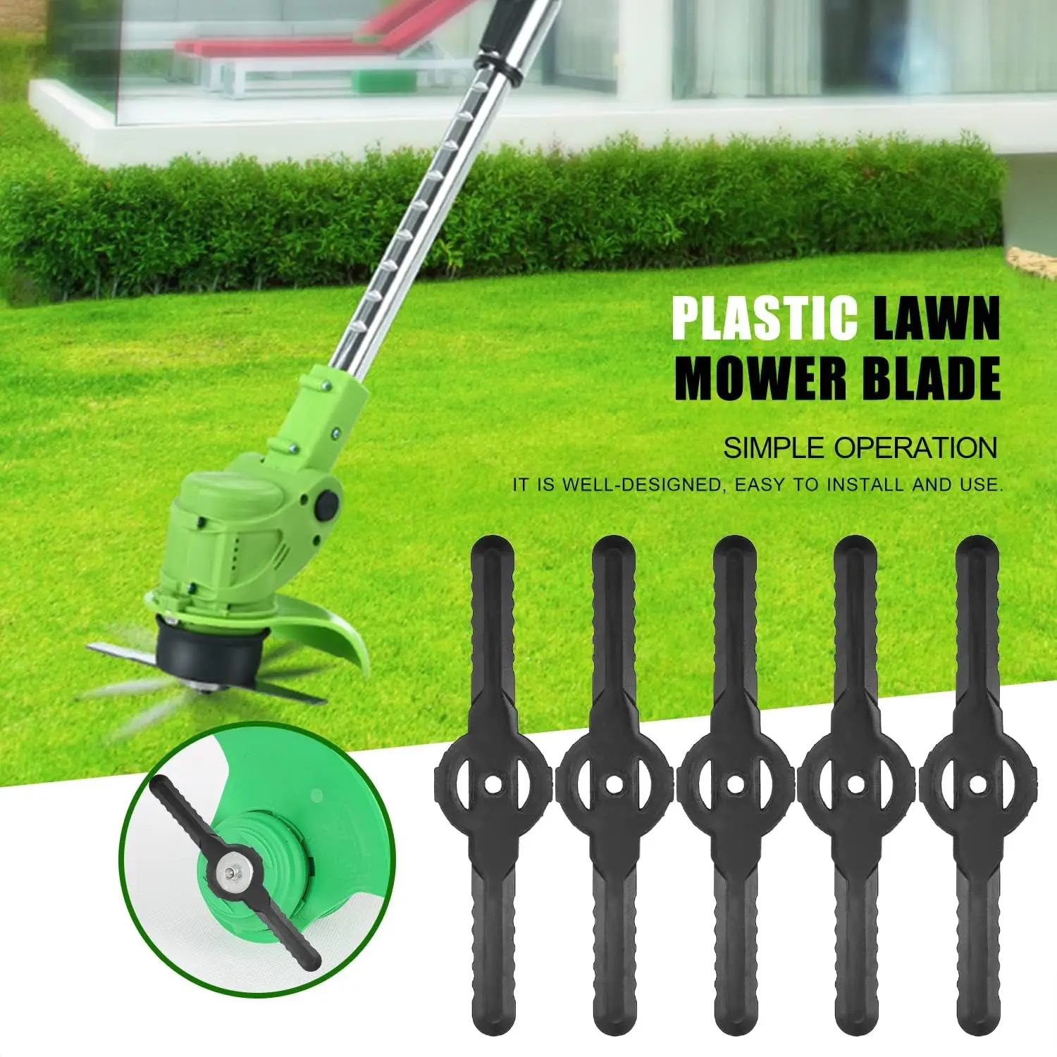 Universal Plastic Trimmer Blades Lawn Mower Blades Garden Weeding Grass Cutter Blade Electric Tool Replacement Parts Accessories