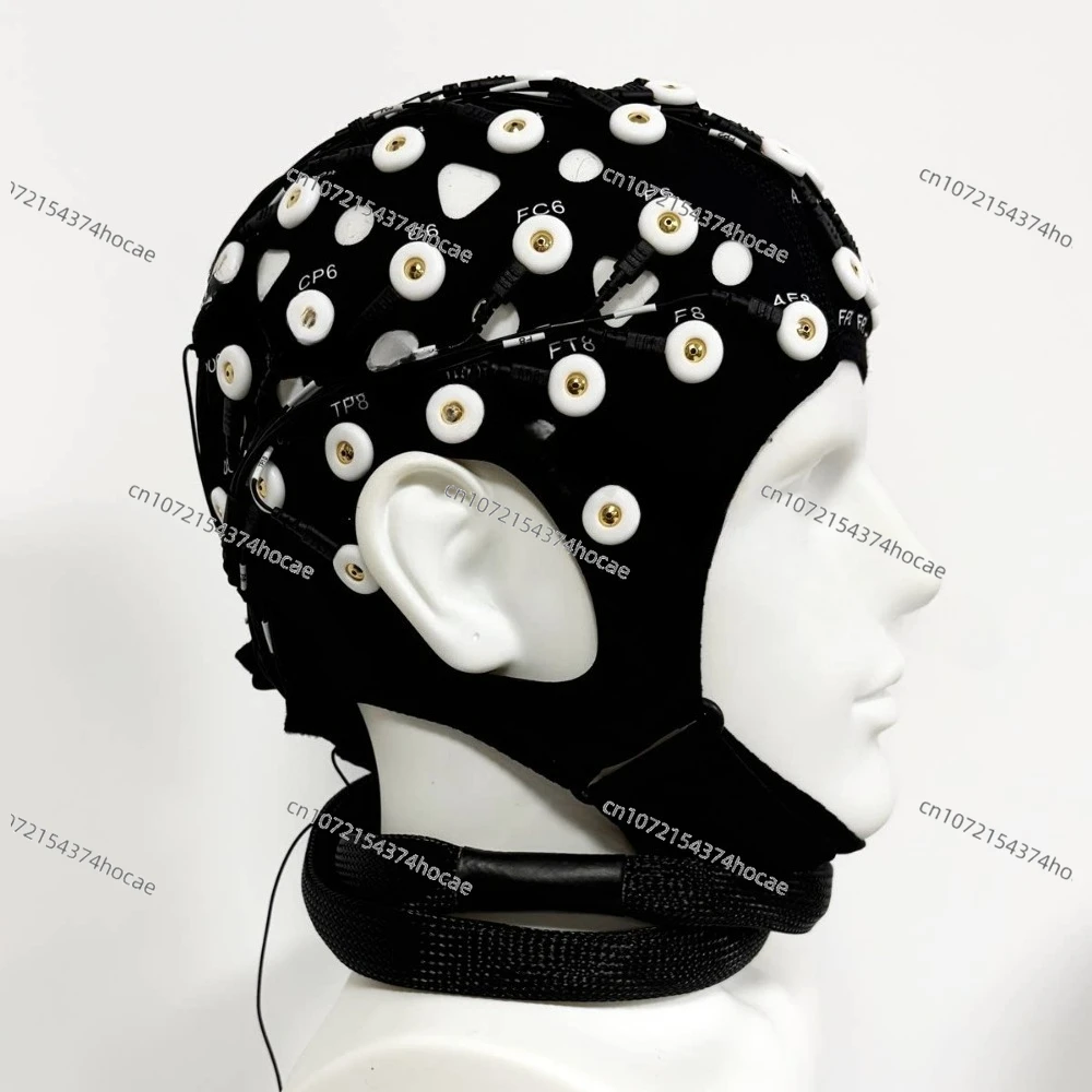 64 Channel EEG Signal Acquisition Front End Module with Electrode Cap and Connecting Wire