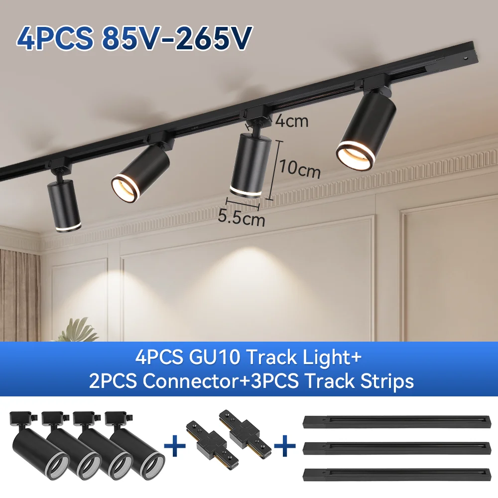 CHENBEN GU10 Spot Led Schienenbeleuchtung Innen Deckenleuchte für Wohnzimmer Shop Dekor Küche Schlafzimmer Lampe Led Schienenleuchten 6