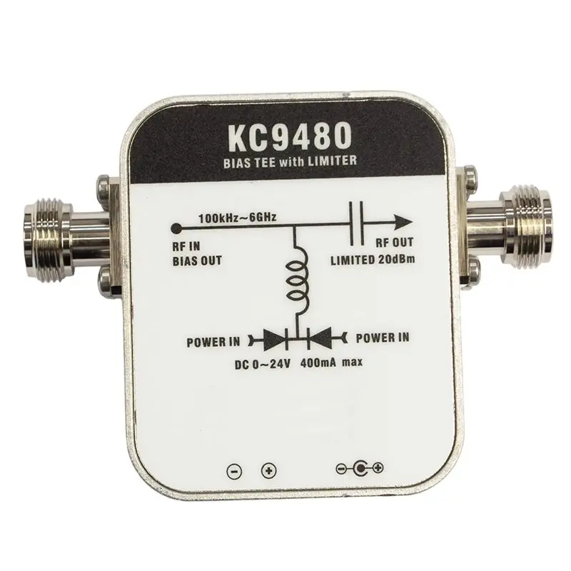 

GTBL KC9480 KC9480 Limiter Straight 1Mhz-6Ghz Antenna Amplifier Matching DC Bias Biased Feeder Power Supply