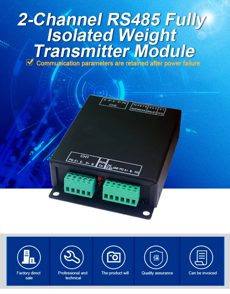 huaqingjun-2-channel-fully-isolated-weighing-transmitter-module-rs485-modbus-rtu-high-precision-digital-module