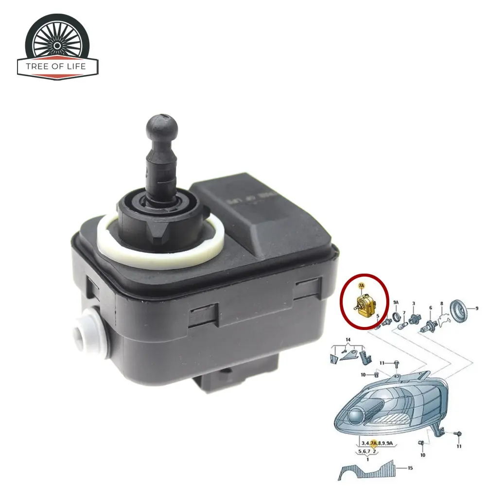 2x For VW Fox 5Z 1.2 1.4 2005 2006 2007 2008 2009 2010 2011 5Z0941295 Car Front Headlight Leveling Adjustment Motor