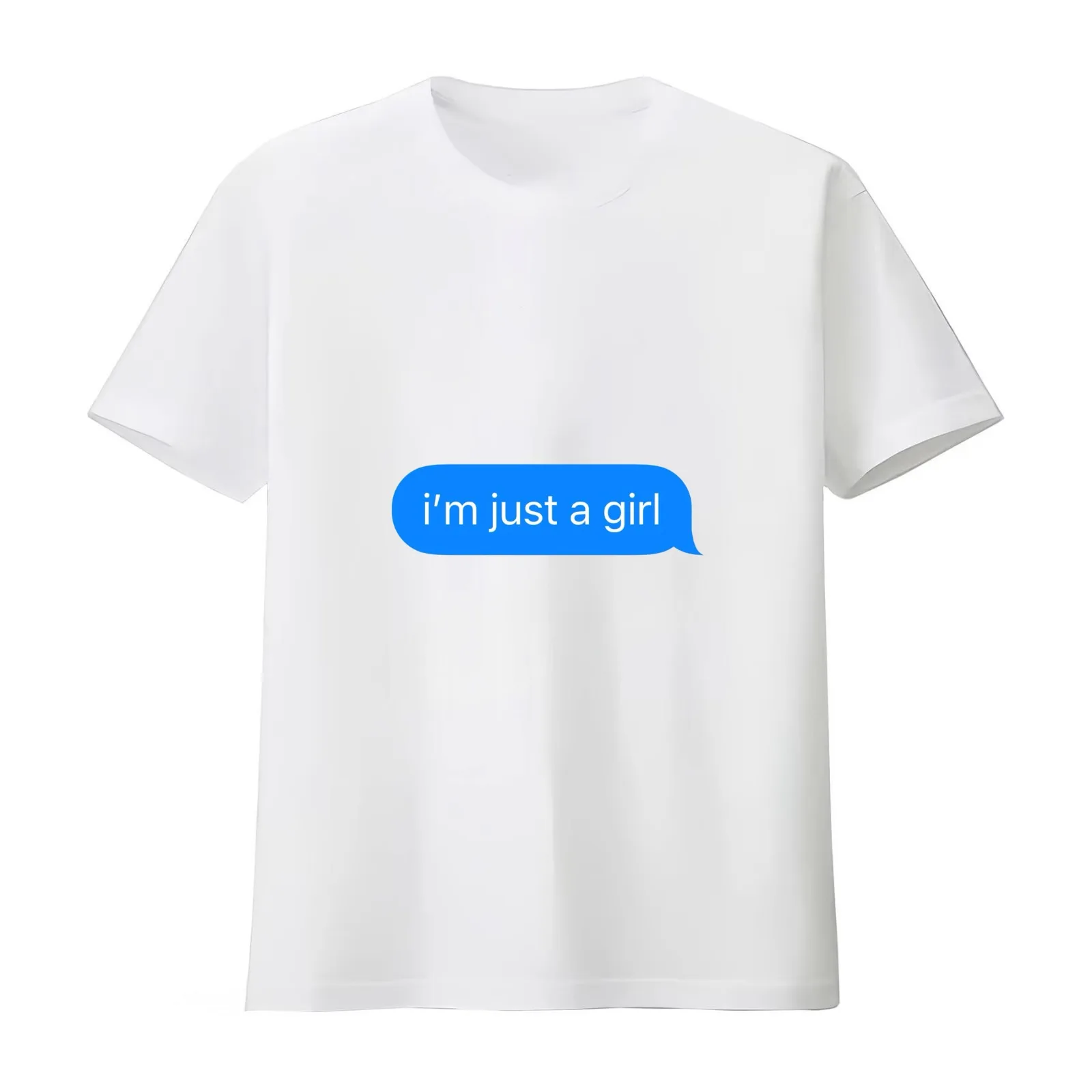 i’m just a girl text T-Shirt Summer Casual Cotton Tee Oversized Streetwear Tops Vintage Graphic Print Loose Fit Short Sleeve