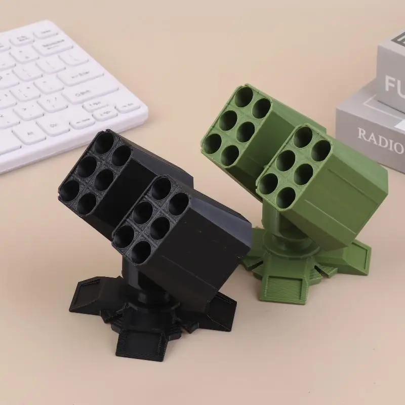 Creative 3D Printed Missile Shaped Pen Holder Anti-aircraft Missile Launcher Pen Stand Desktop Organizer Home Office Decoration