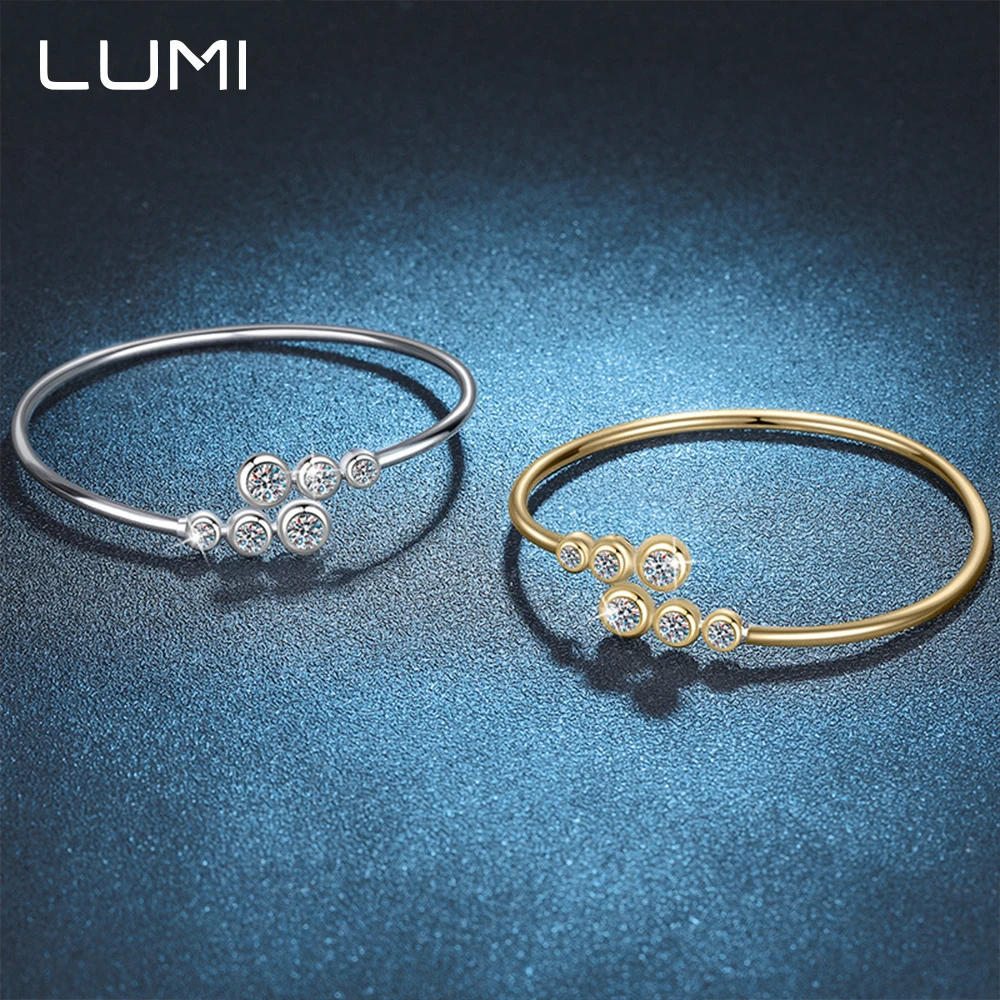 

Большой хит 2-4 мм VVS1 муассанит горох бусины S925 серебряный браслет для женской вечеринки, юбилей, подарок на день рождения, обручальные украшения