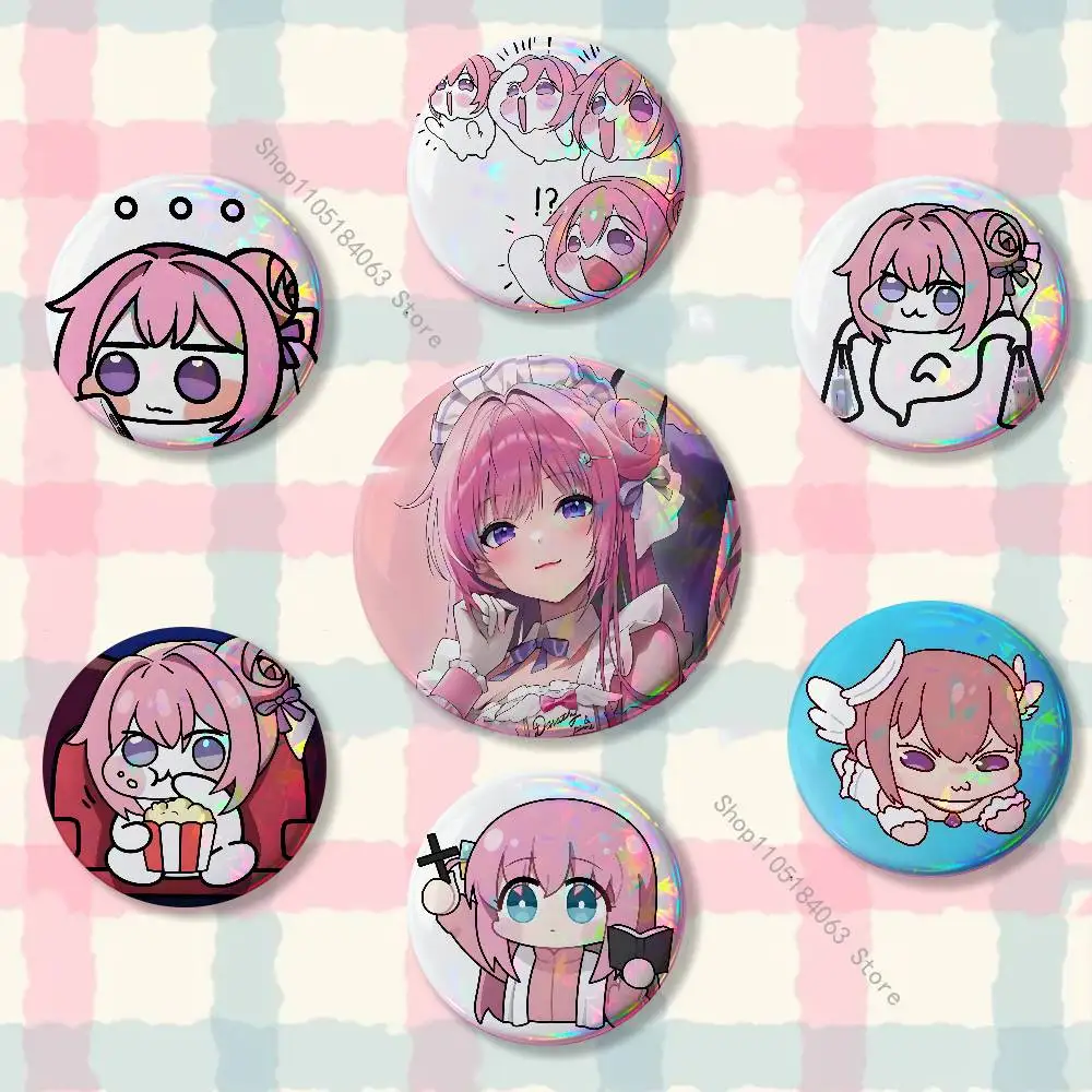 

Dorothy Nikke DORO Pink Dog Badges Button Round Creative Pin Brooch Badge Bag Decor Fans Collect Friends Gifts