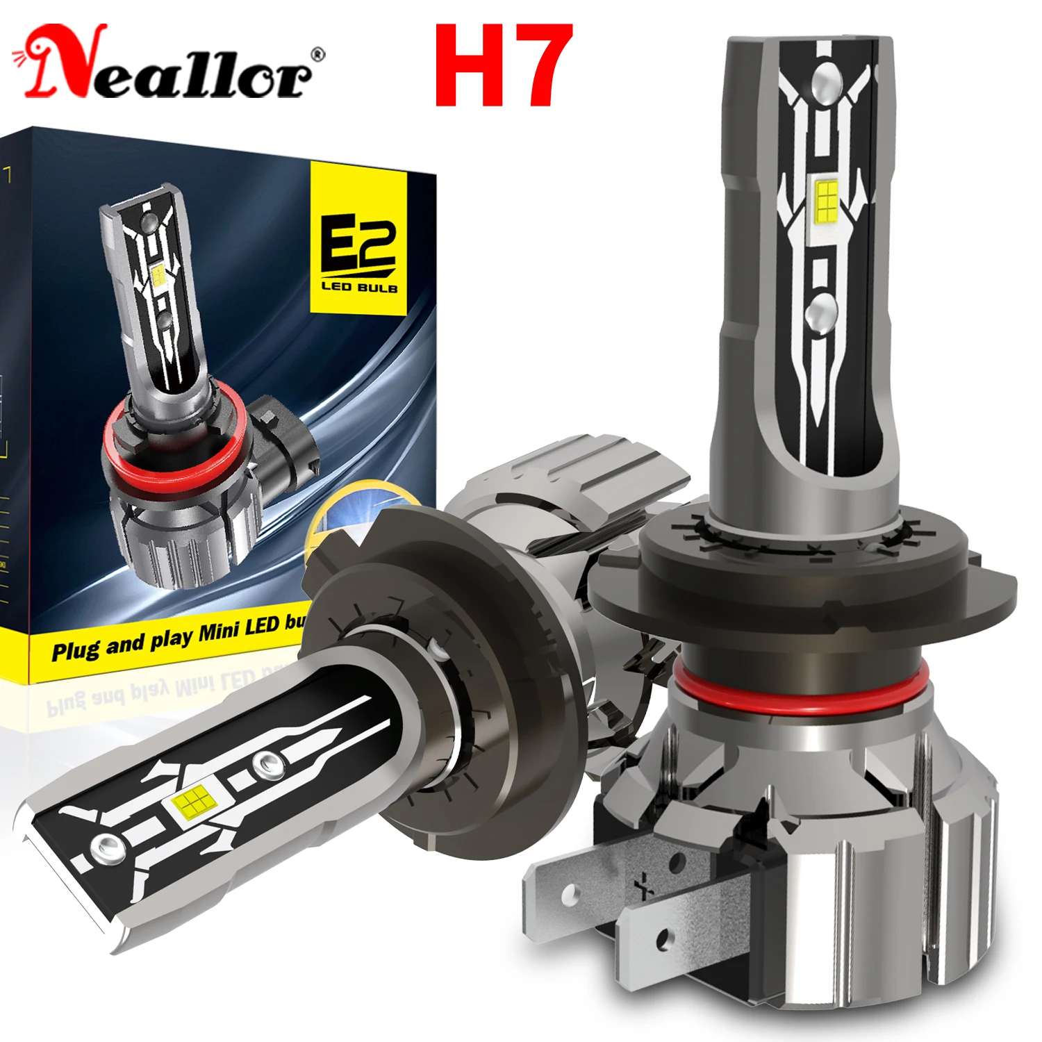 2pcs H7 PX26d Led Vehicles Canbus Auto Light Headlight Powerful No Adapter Required Car Turbo Diode Bulb White Moto Fog Lamp 12V