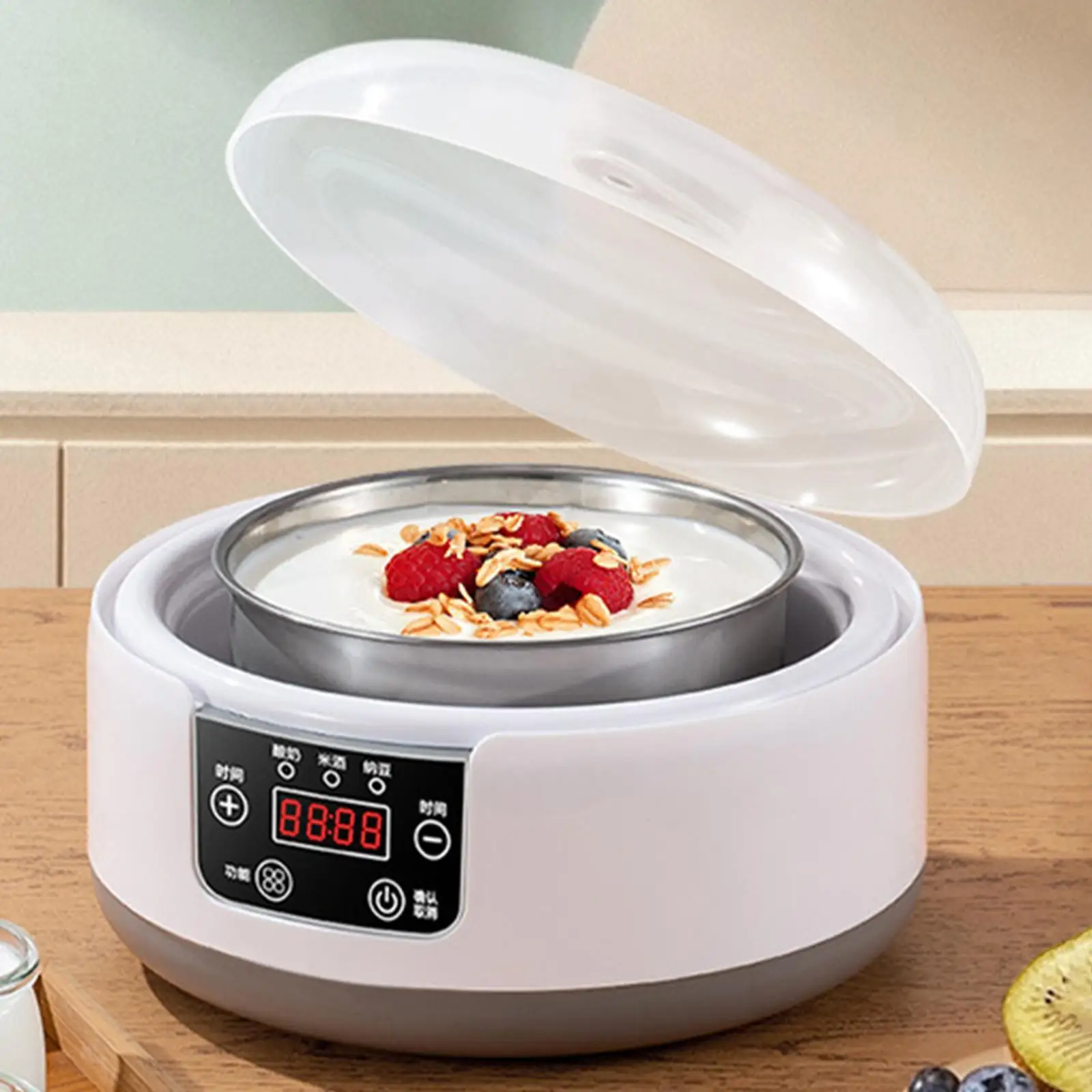 Автоматическая йогуртница с постоянным контролем температуры, многофункциональная малошумная бытовая машина Natto DIY с 5 стеклянными баночками