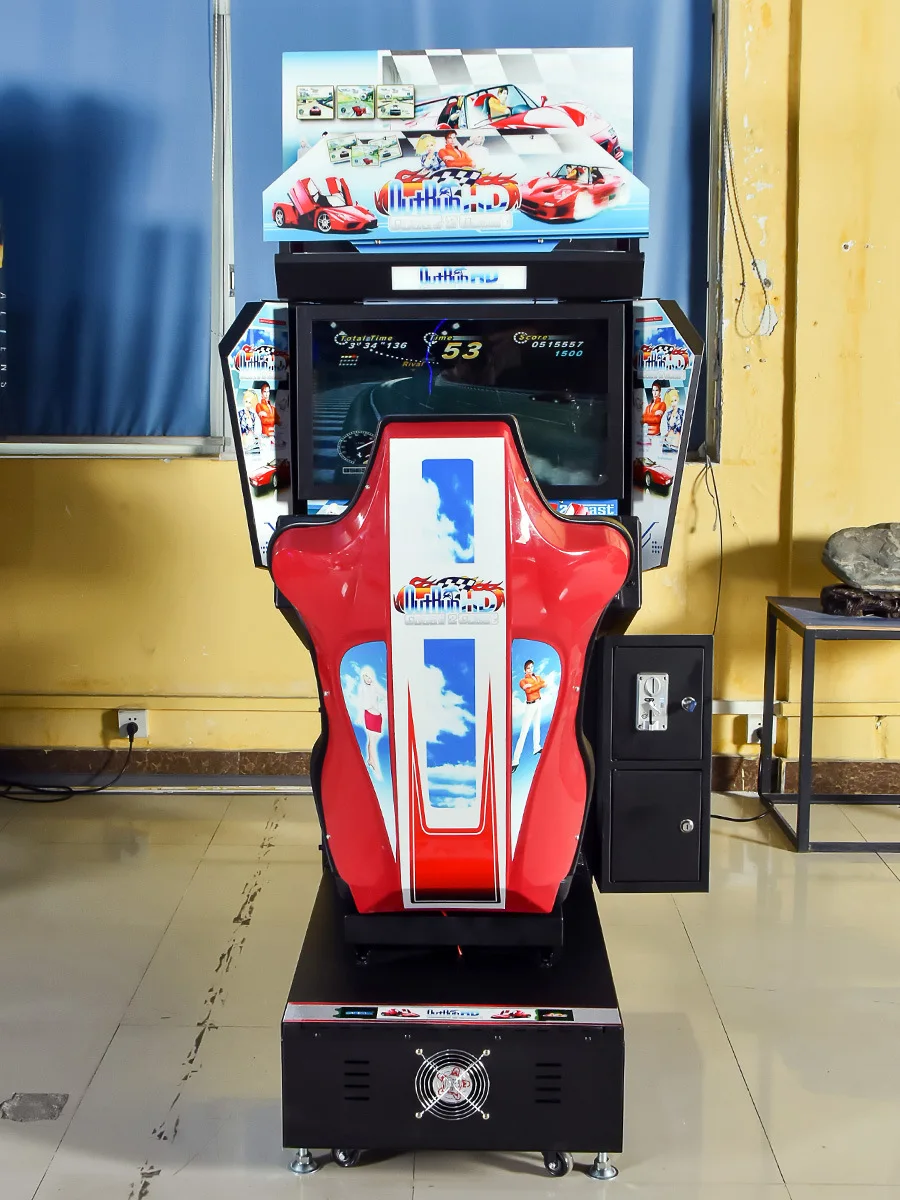 Coin Operated Outrun 32 Car Racing Games Machine Simulator Arcade Driving Game Metal Construction 1 Year Warranty for Sale