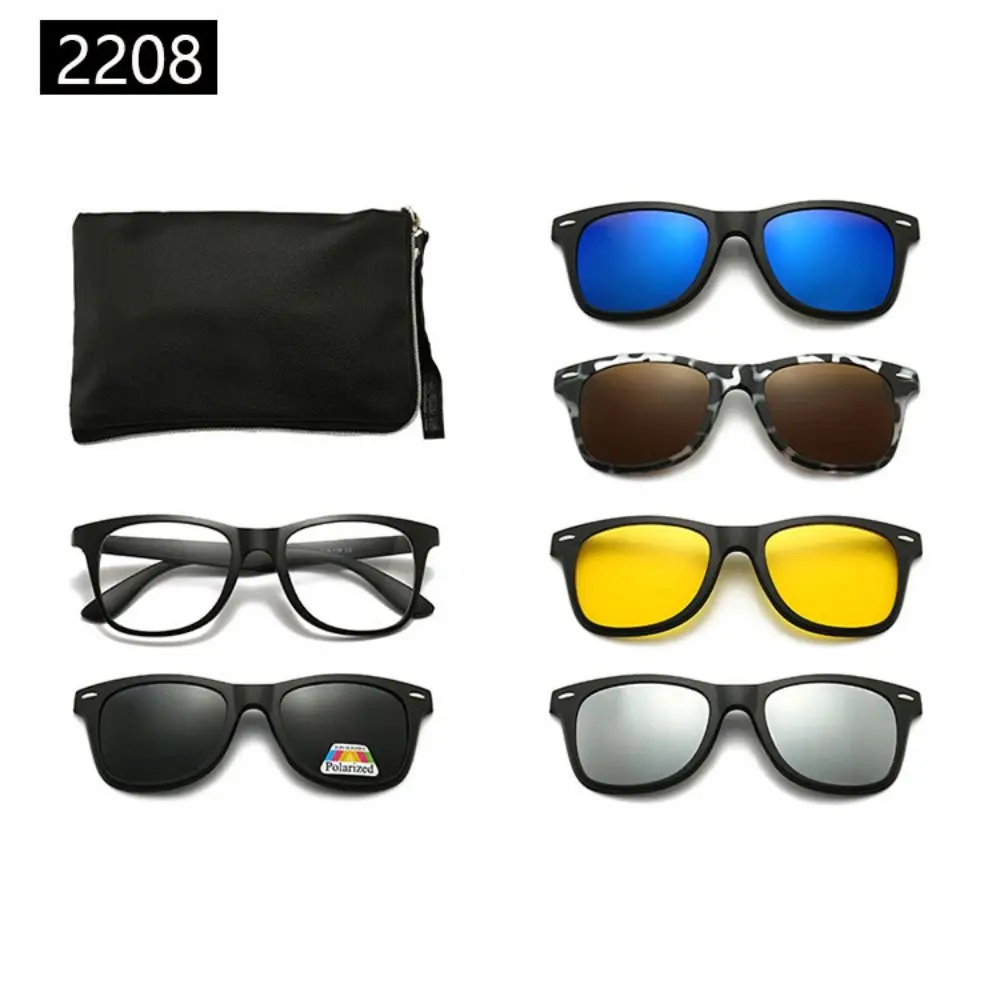 

Magnet Clip on Polarized Optical Magnetic Sunglasses 6 in 1 Clip on Sun Glasses Frame Polarized Sunglasses Lightweight Retro