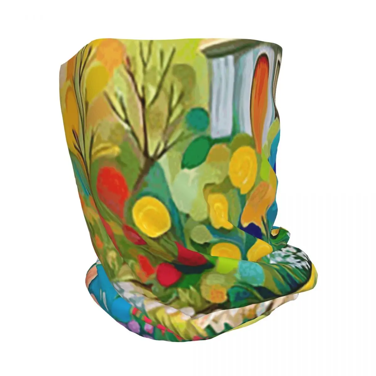 Gustav Klimt Flower Garden With Cottage Bandana Neck Gaiter Wrap Scarf Warm Face Mask Beanies Hat Unisex Adult Washable
