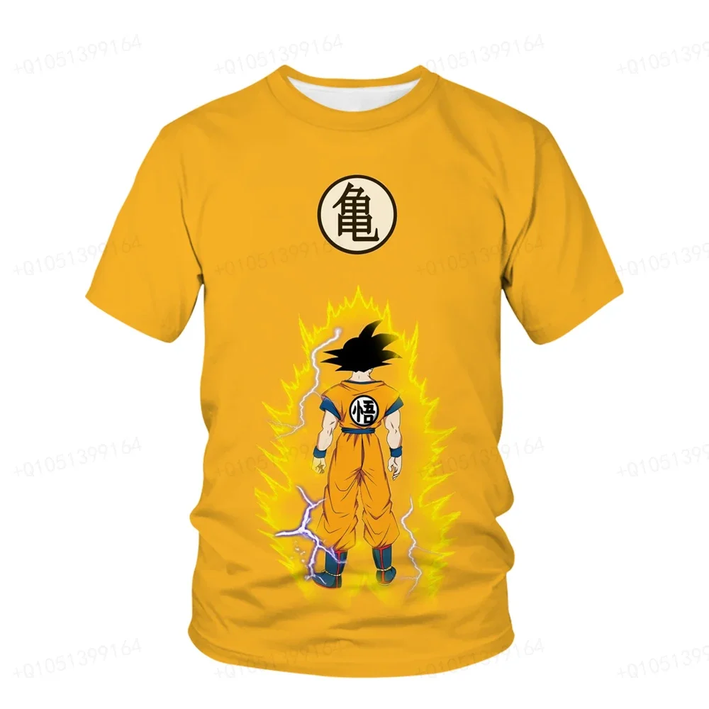 2024 New Dragon Ball Super 3D Printing Saiya Man Goku T-shirt Dzieci Cartoon Odzież Casual Comfort 4-14T Y2K