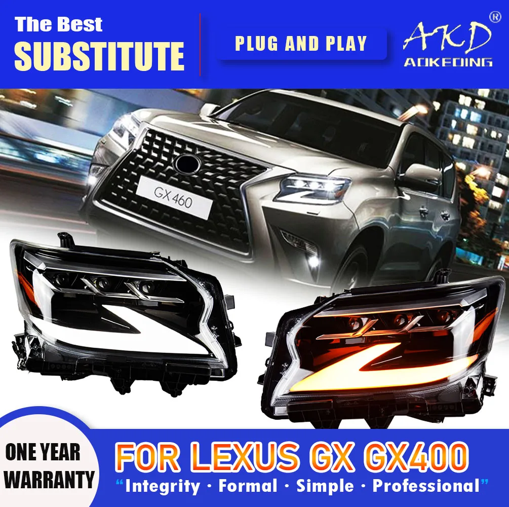 

Фара AKD для Lexus GX GX400 Светодиодная фара 2014-2020 Фара GX460 DRL Указатель поворота Дальнего света Объектив проектора «ангельский глаз»