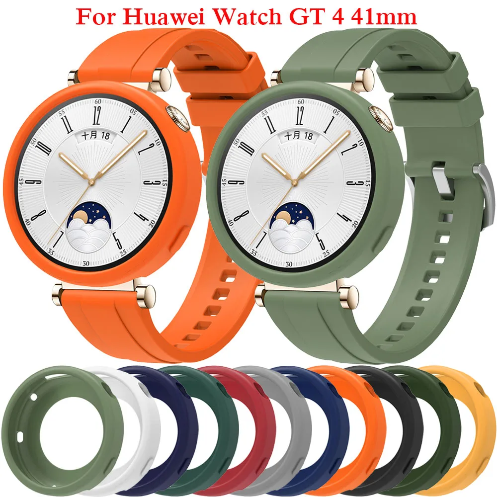 Силиконовый ремешок BEHUA для Huawei Watch GT 4 41 мм GT4, защитный чехол для браслета, аксессуары для часов