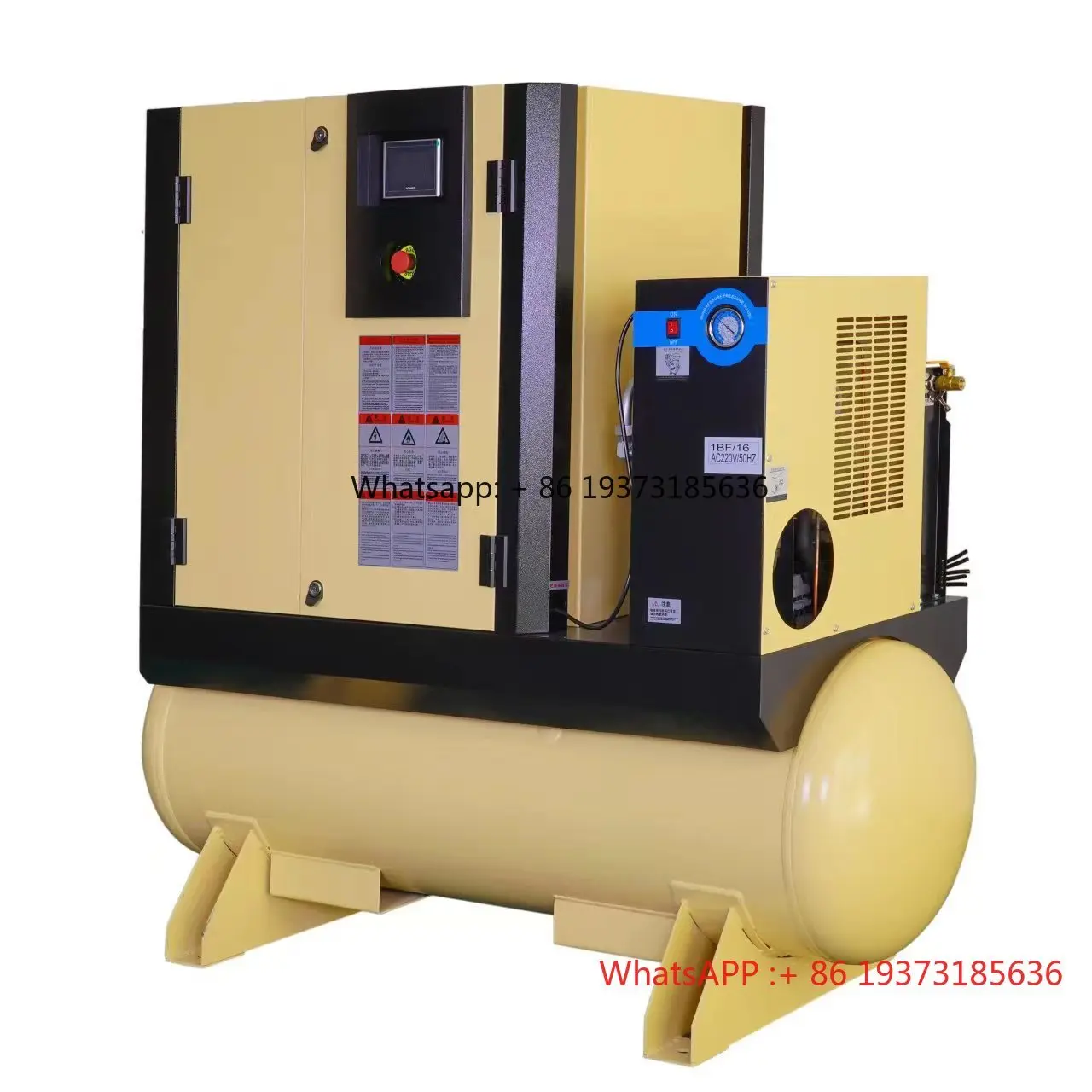 Four in One High Pressure Screw air Compressor 1.55 m pa  for Fiber   Cutting Machine air tank Freeze Dryer Filter