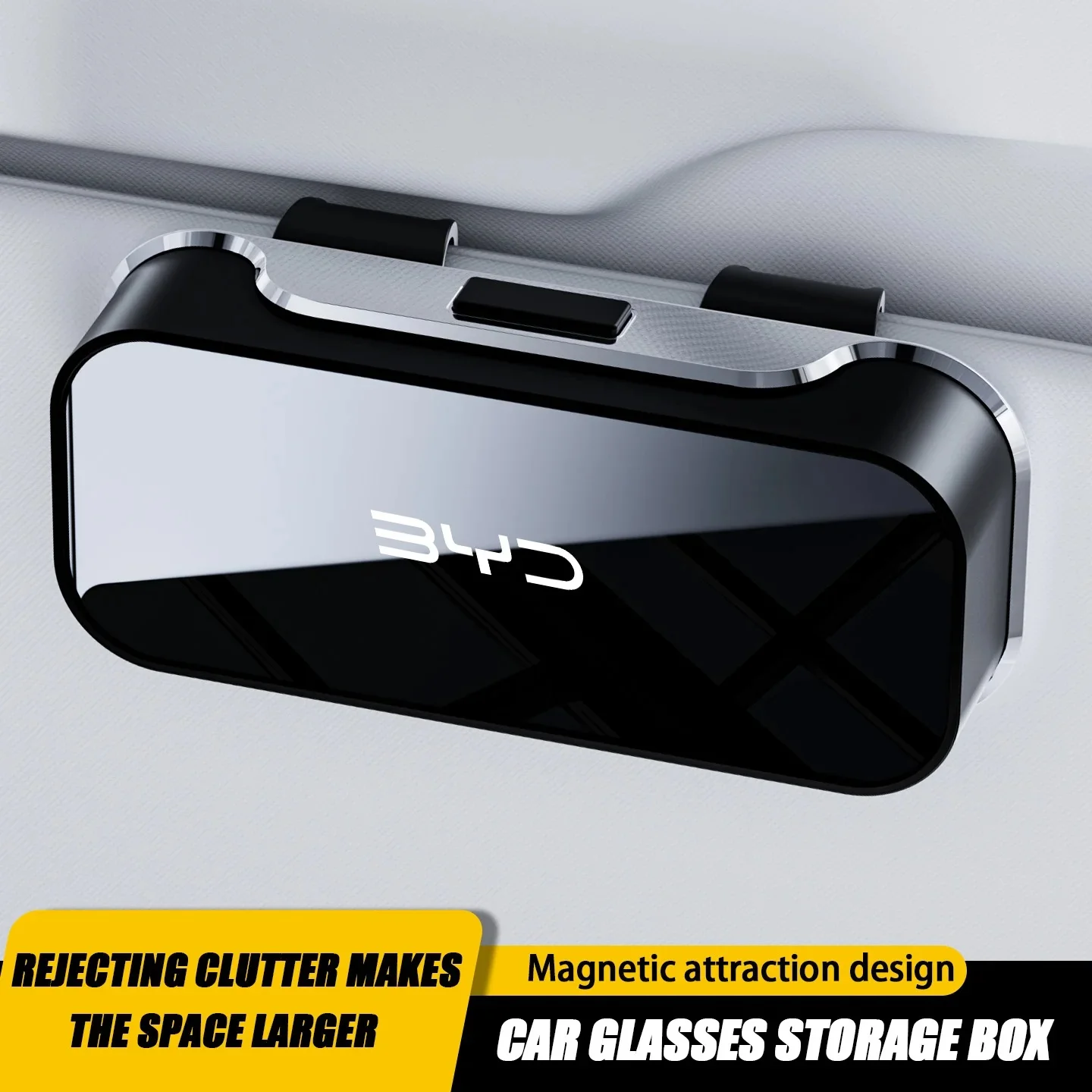Sun Visor Car Eyeglasses Storage Box For BYD Atto3 Seal Han Tang Dolphin Song Yuan Multifunctional Sunglasses Holder Card Organi