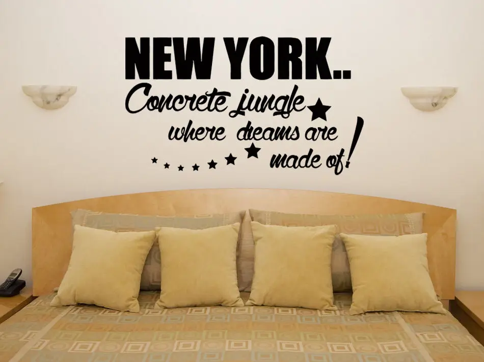 New York Concrete Jungle Lyrics Music   Wall Door Art Decal  Decor Sticker Picture Poster