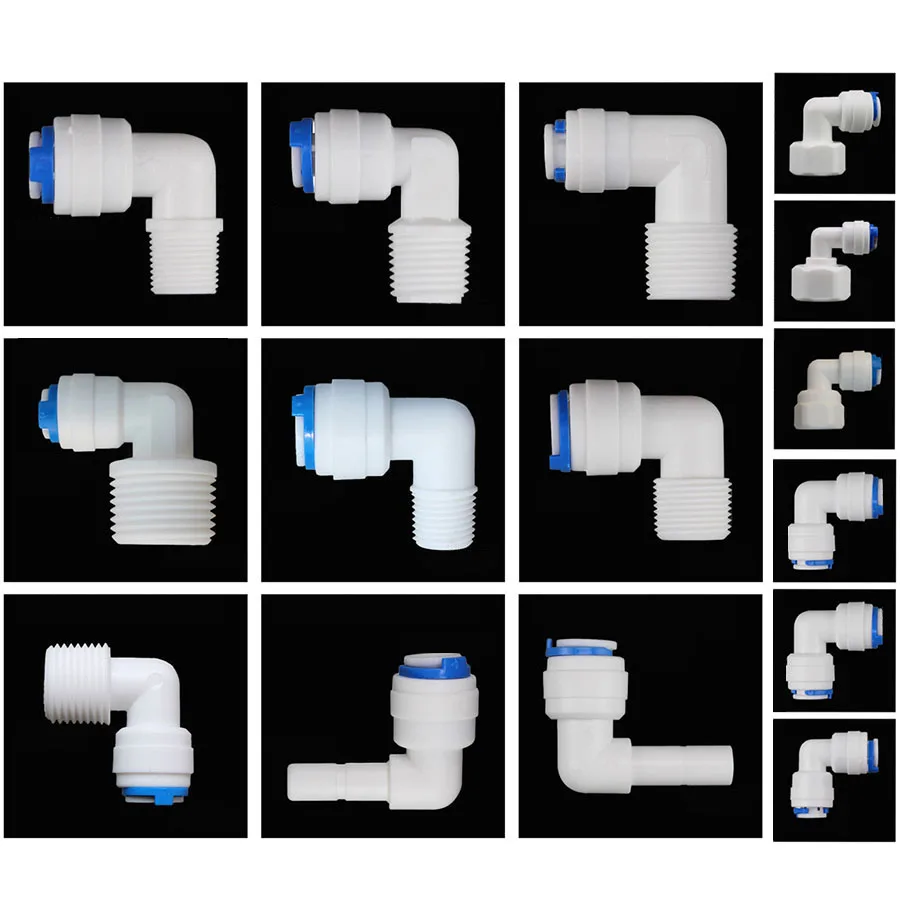 Reverse Osmosis Quick Coupling 1/4 3/8 Hose Connection Elbow 1/4\