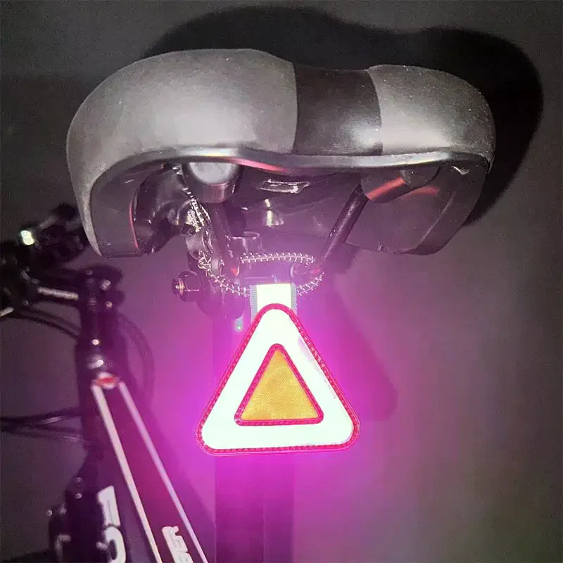 Bike Triangle Reflective Signs Safety Warning Pendant Night Riding Reflective Patch Portable Multi Functional Reflective Label