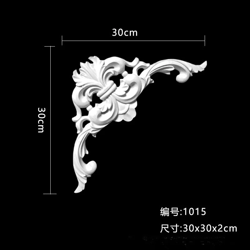 PU Floral Corner Molding Kit, Ornate Carved 3D Wall Ceiling Corner Trim, Wall Molding Ceiling Medallion for Home Decoration